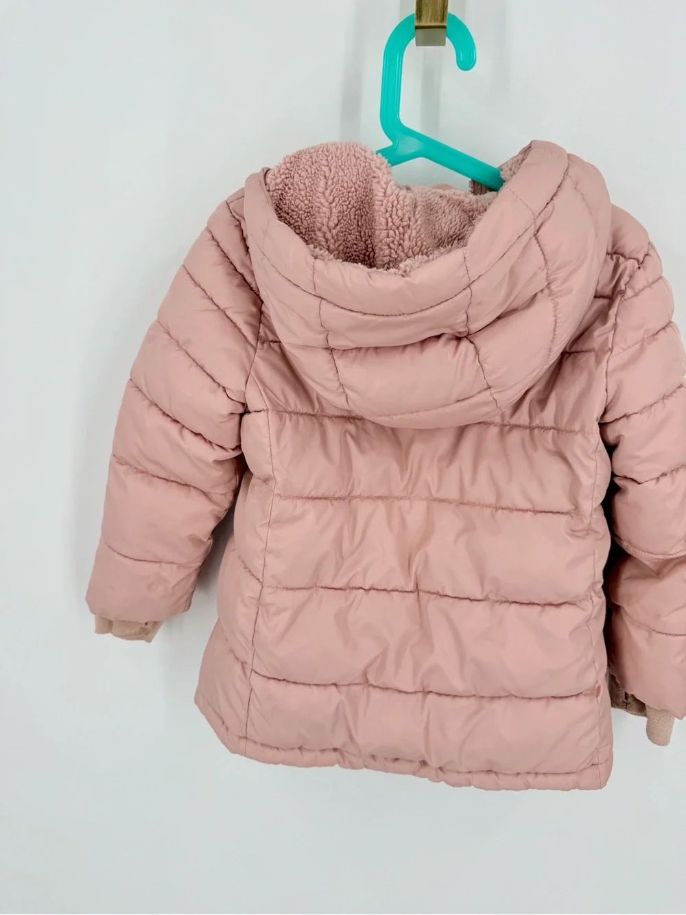 GAP Kids Hooded Puffer Jacket - Dusty Pink